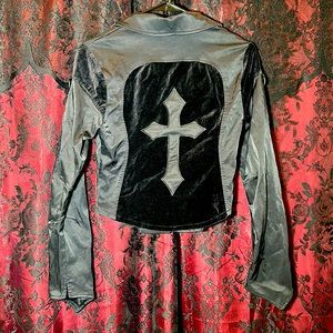 Lip Service, black gothic cross jacket